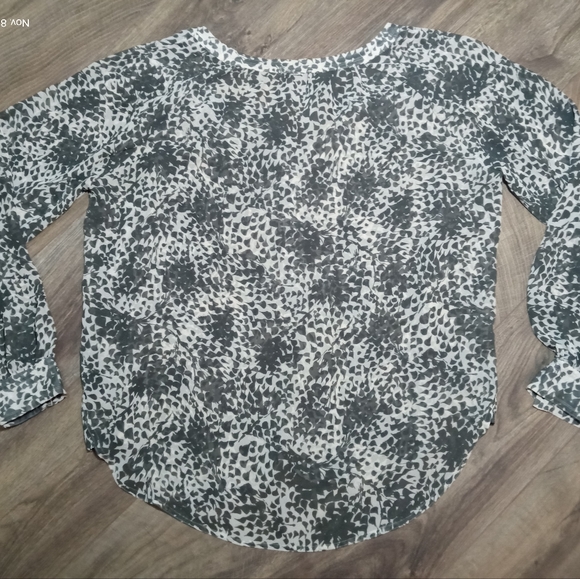 Patterson J Kincaid Beige Sheer Boho Blouse Size Small - Picture 2 of 9